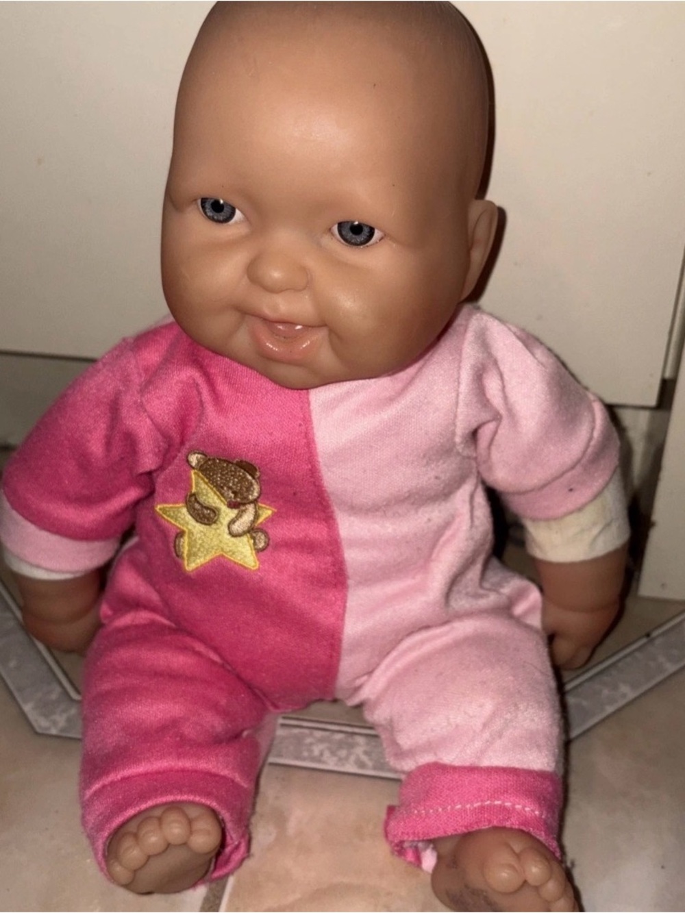 Classic Pink Two-Tone Baby Doll One-Piece